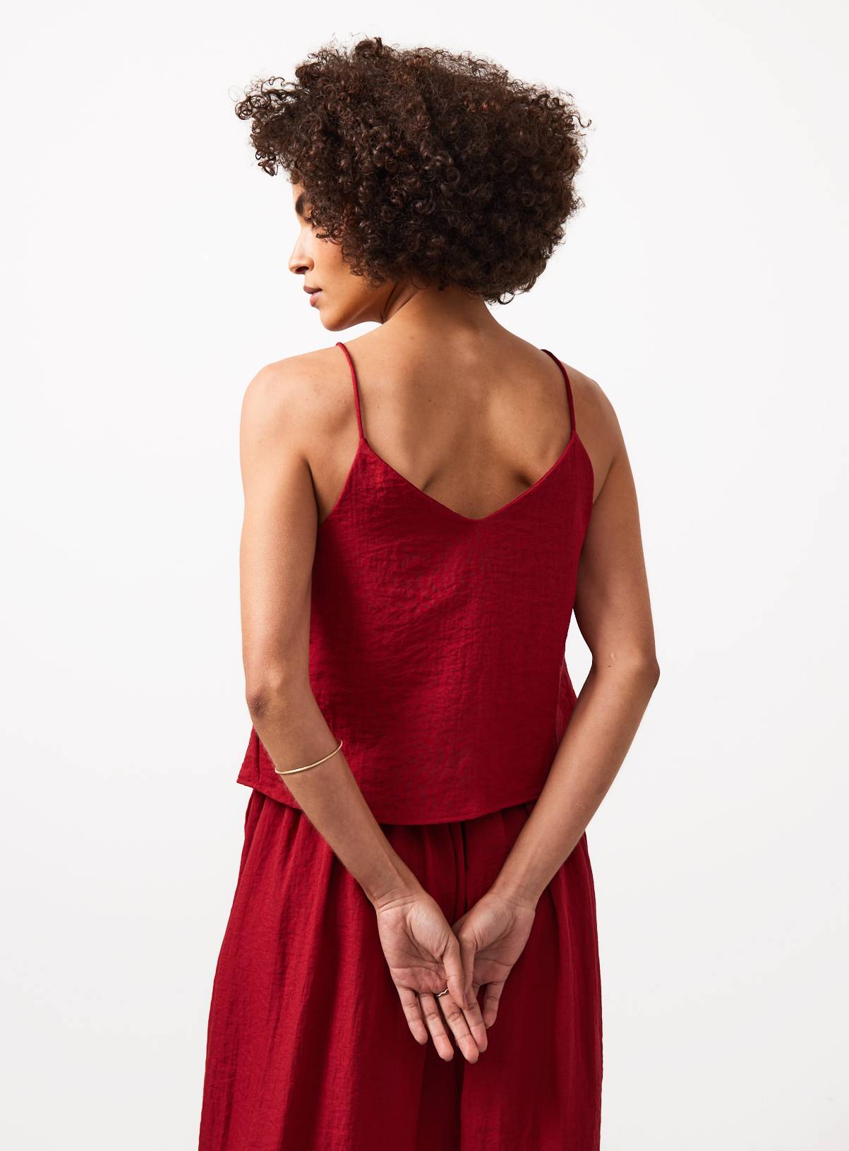 Dark Red Viscose Cami Co-ord Top 16 - Image 4